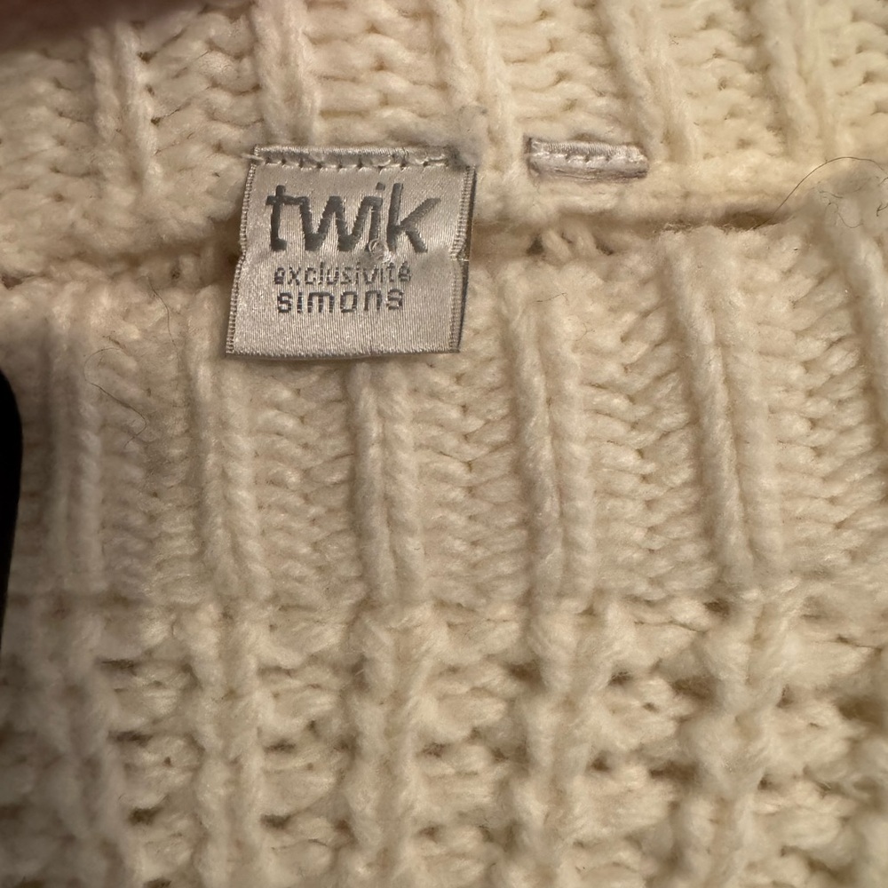 Simons Twik Small Cream Textured Knit Sweater - Picture 3 of 5